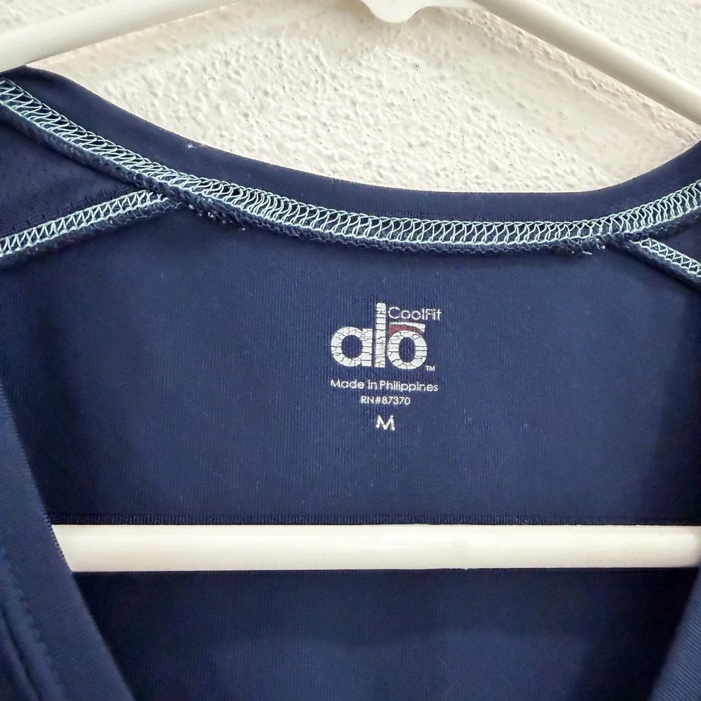 Alo Cool Fit Tank Top Navy Blue Workout Athleisure Yoga M